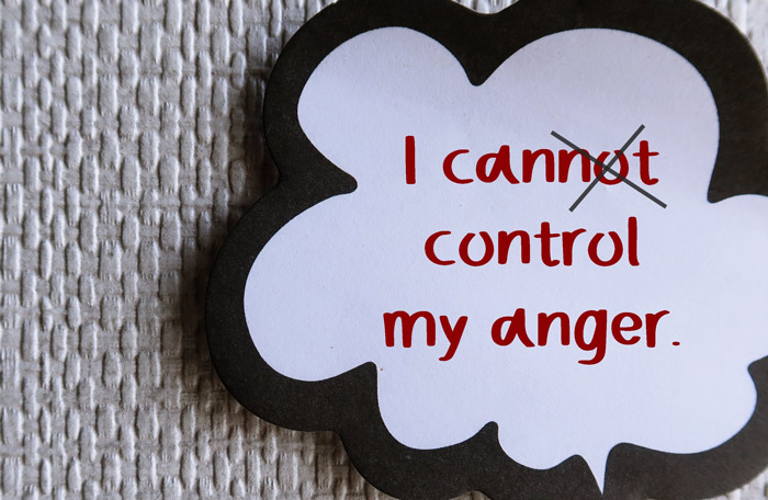 A sign that reads - I can control my anger