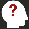 A head silhouette with a question mark